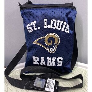 St Louis Rams Game Day Pouch Crossbody, Zippered Phone Pouch Blue Purse 6x8" NEW